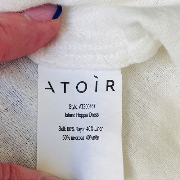 ATOIR Revolve Linen Blend Island Hopper Relaxed Fit Button Up Mini Dress Sz XS - Picture 9 of 13